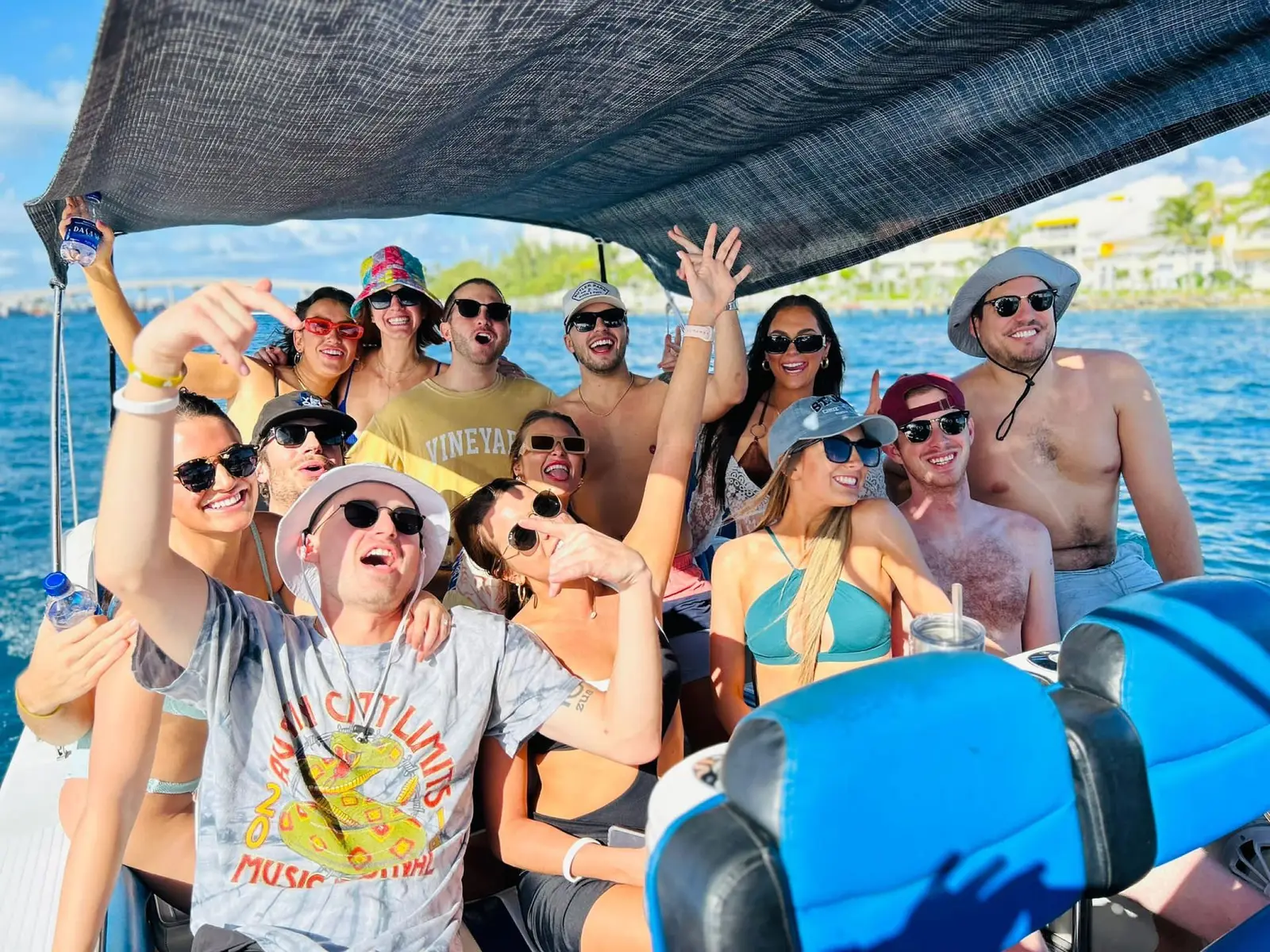 Beach day experience with water toys and snorkeling near Rose Island