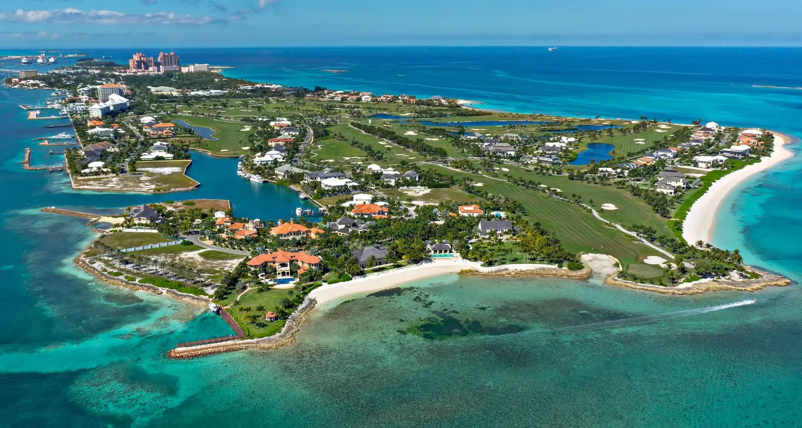 Millionaire's Row, Paradise Island, seen from the cocktail cruise